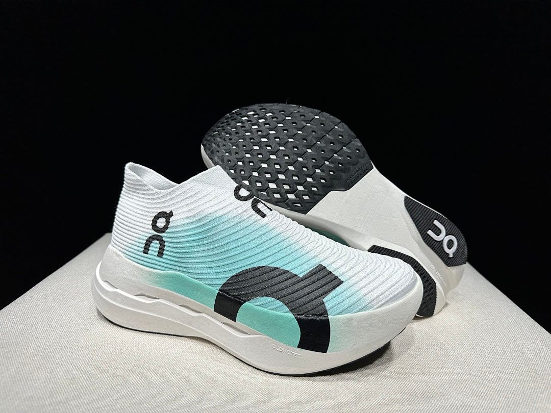 On Cloudboom Strike LS Running Shoes White Light Green