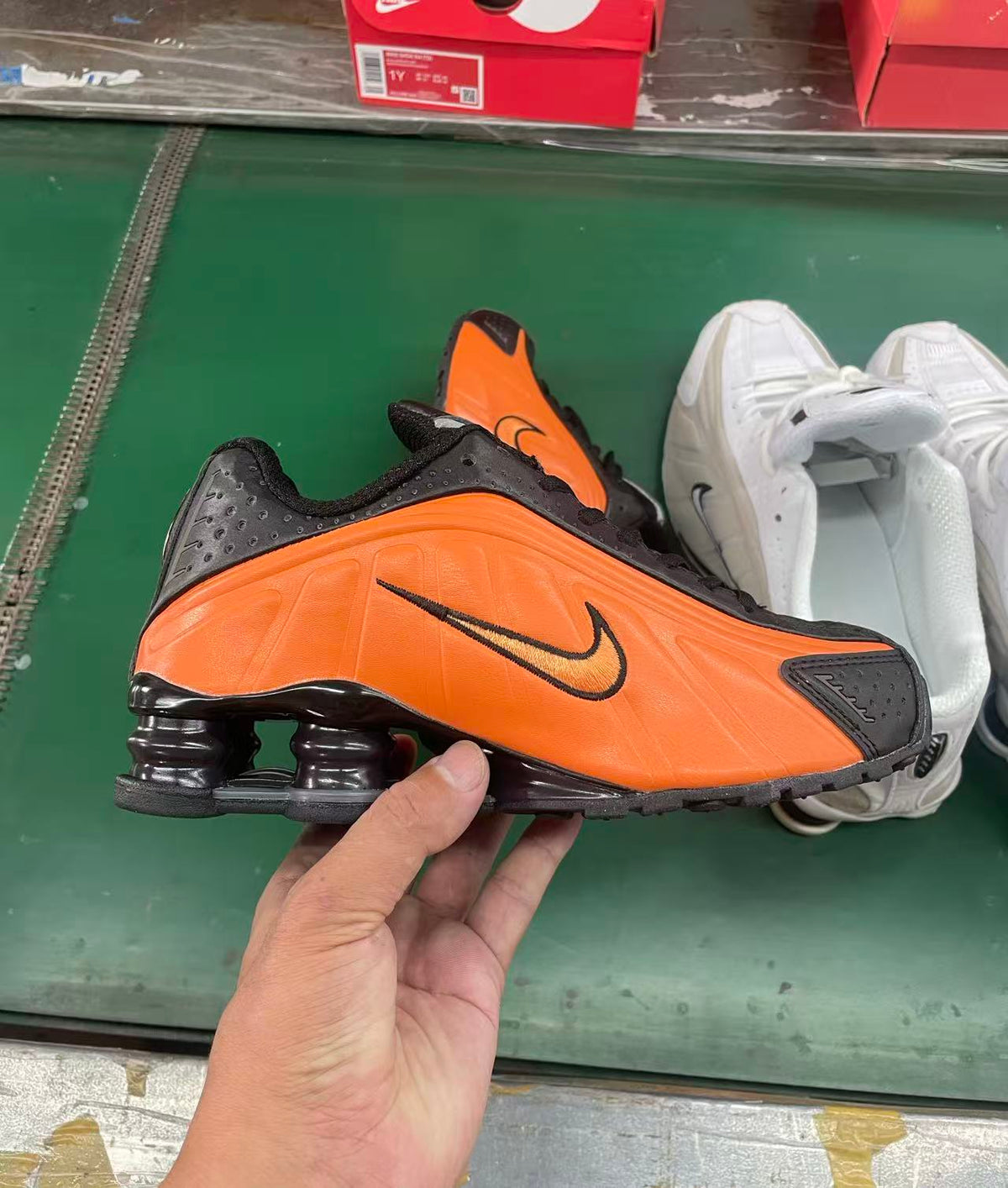Nike Shox Orange and Black Sneakers