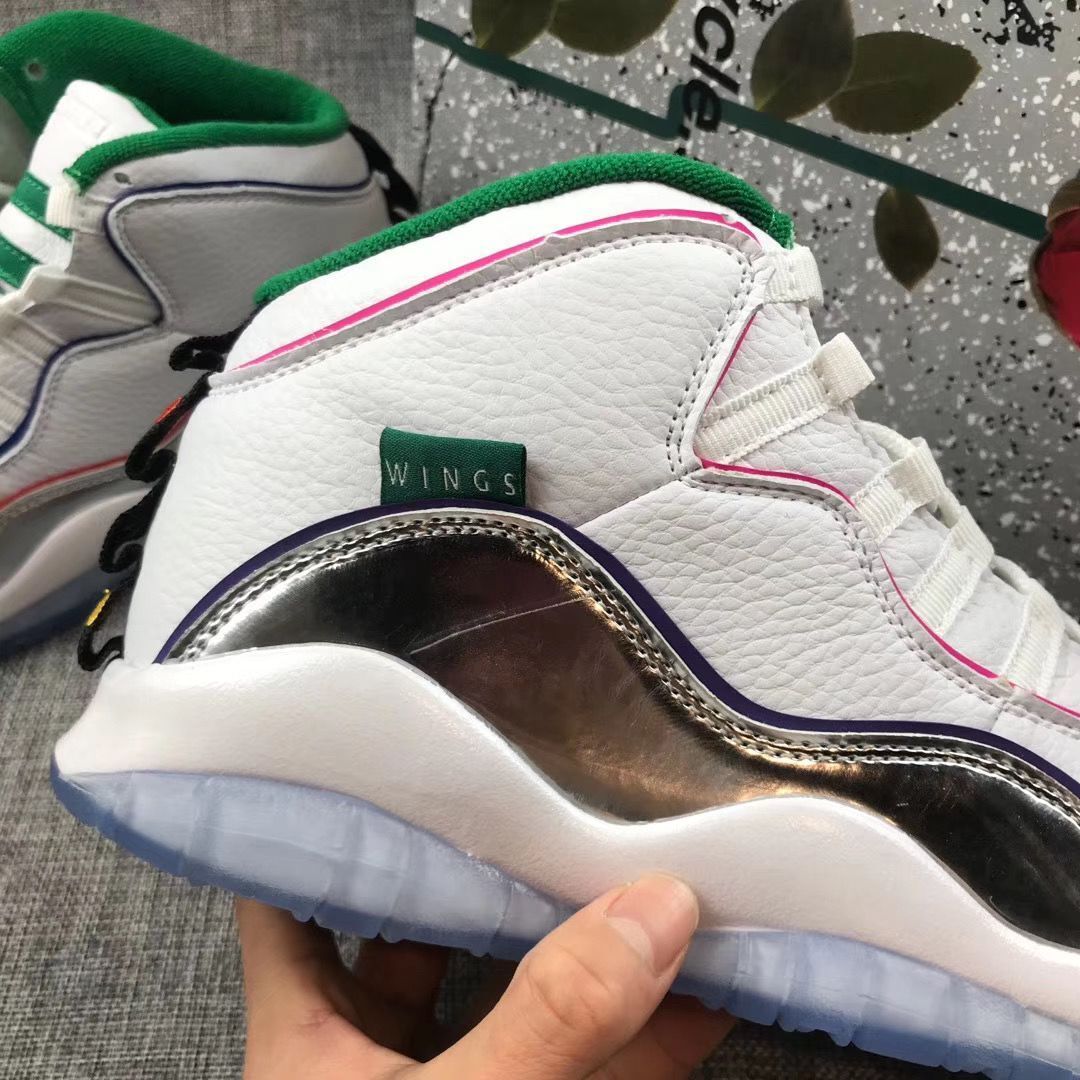 Air Jordan 10 Retro Wings White Multicolor Sneakers