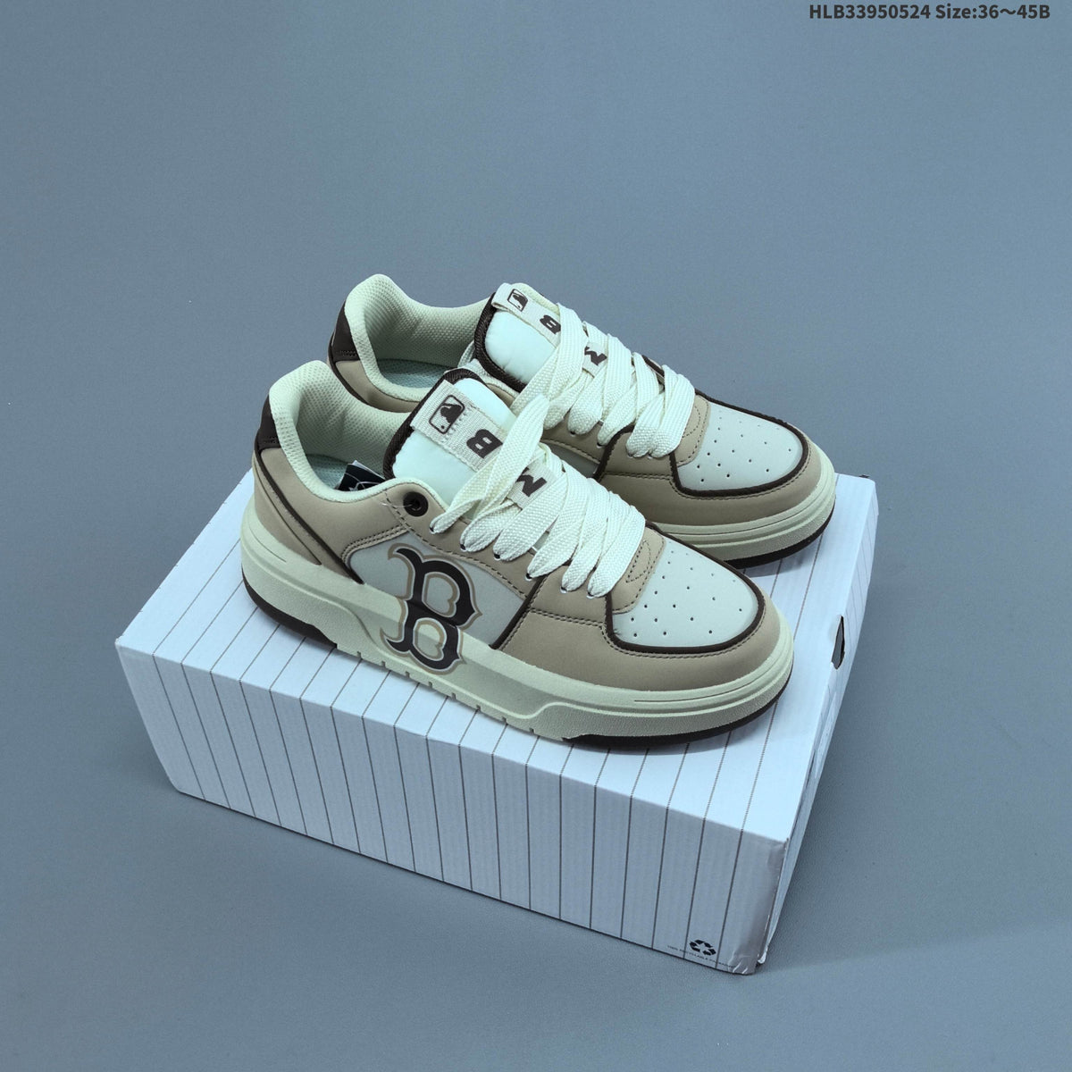 MLB Chunky Liner Low-Top Sneakers, Beige and Cream