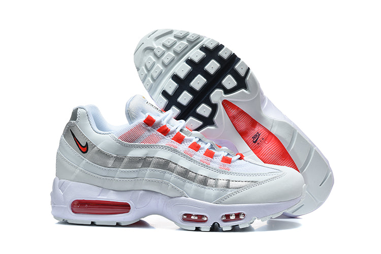 Nike Air Max 95 TT Sneakers, White, Silver and Red