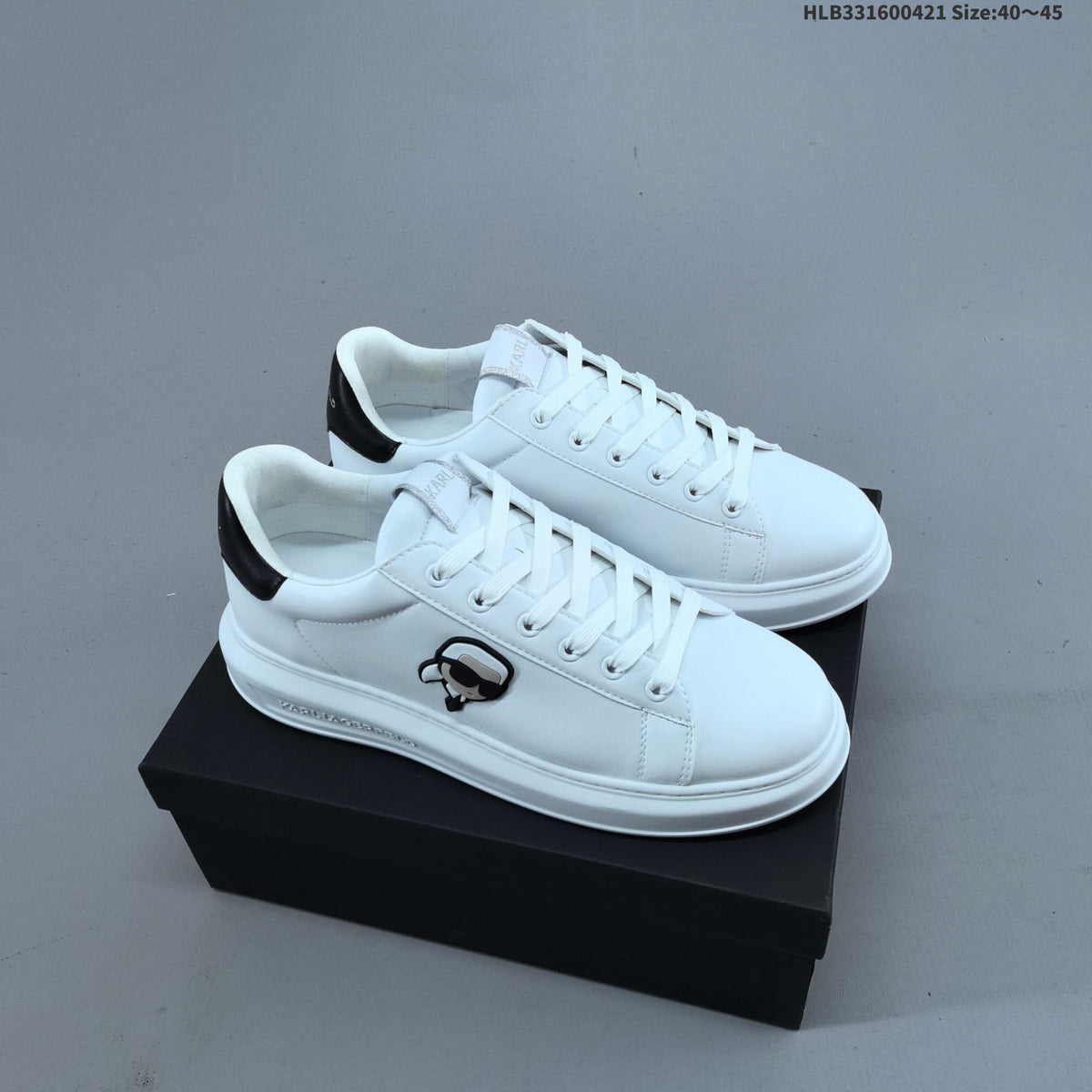 Karl Lagerfeld White Low-Top Sneakers with Logo Detail