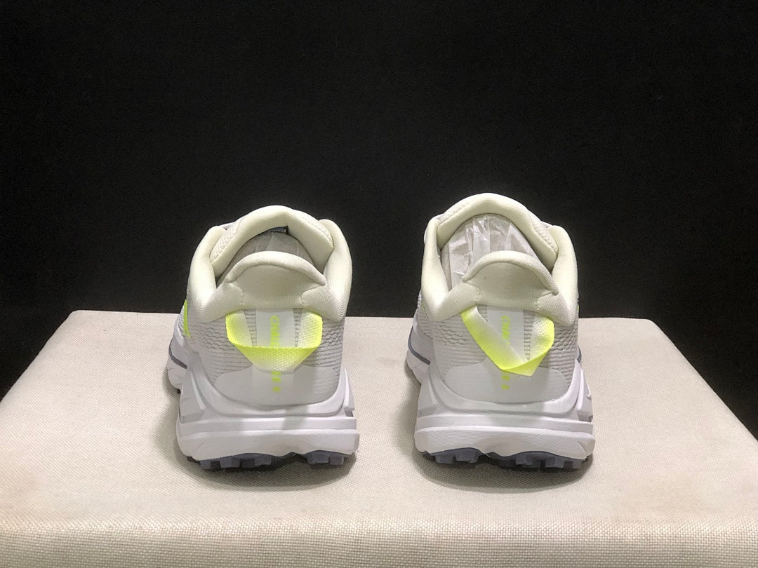 HOKA Challenger 8 Trail Running Shoes, White and Lime