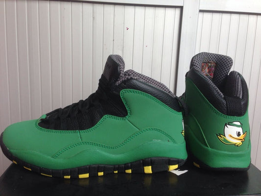 Air Jordan 10 High-Top Sneakers in White and Black