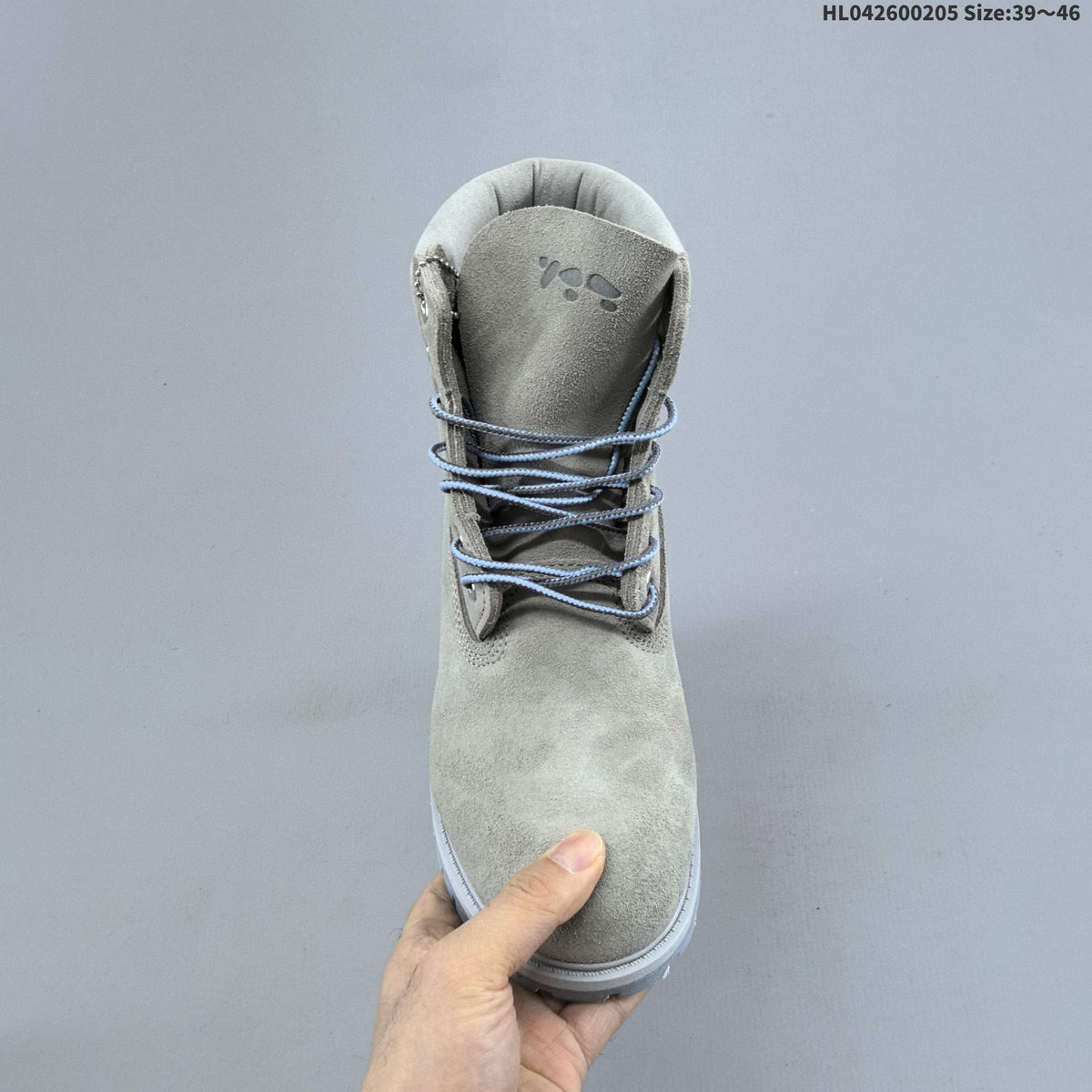 Timberland 6-Inch Lace-Up Boots in Gray Suede