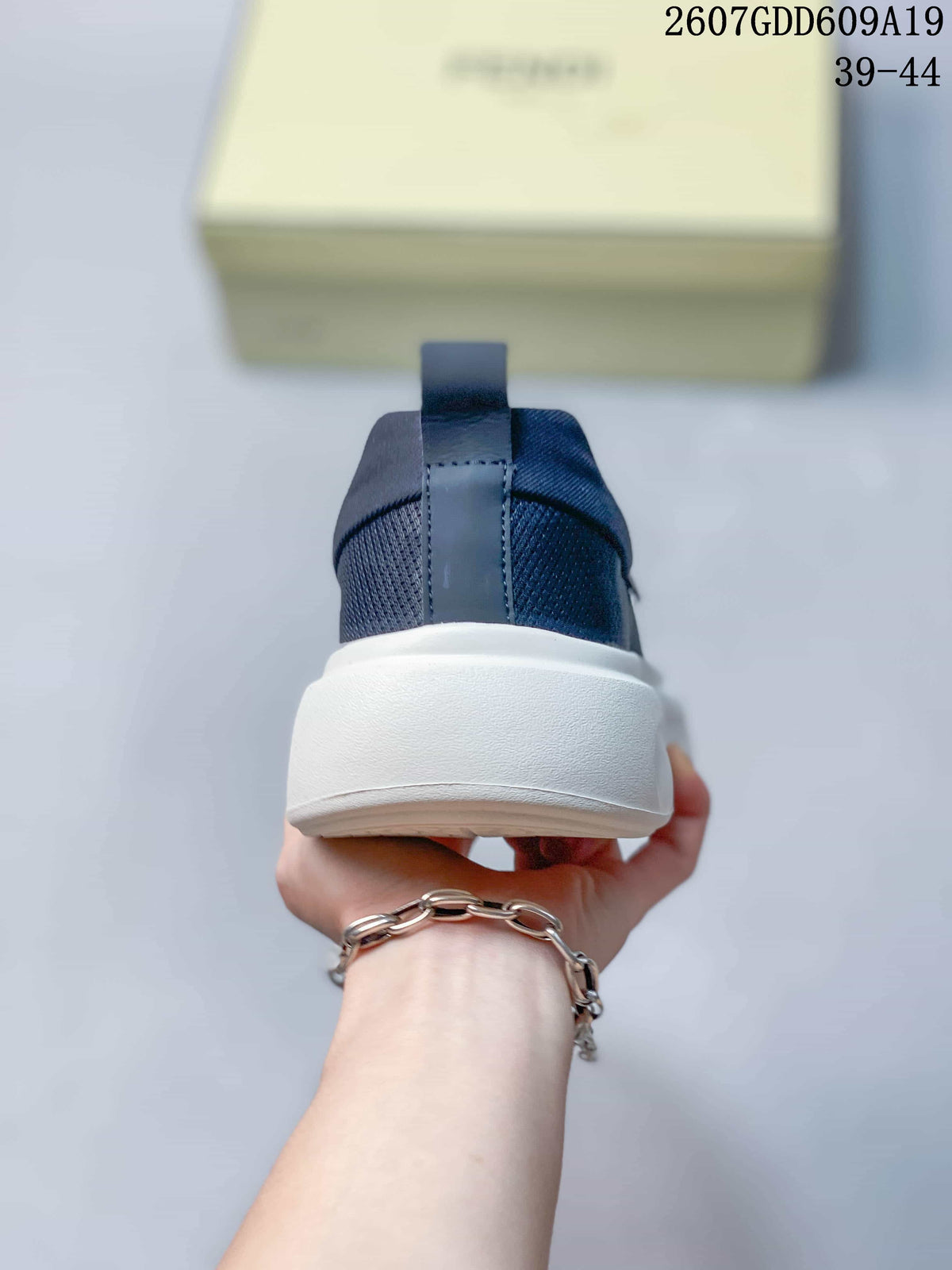 Fendi Navy and White Slip-On Sneakers