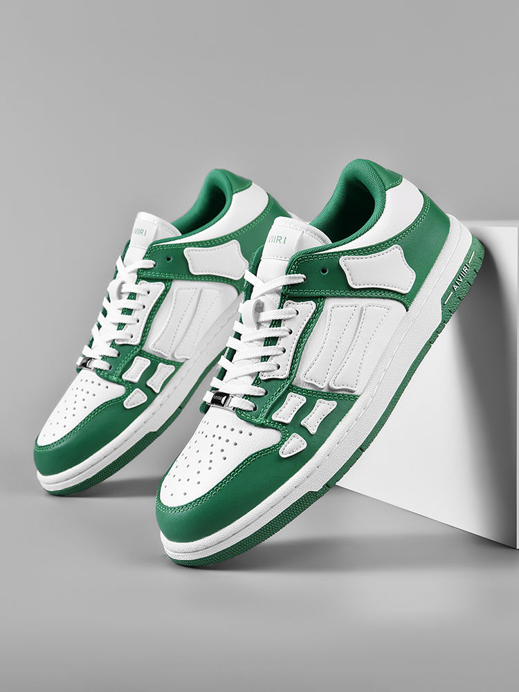 AIMIR Green and White Low-Top Sneakers FS003-344