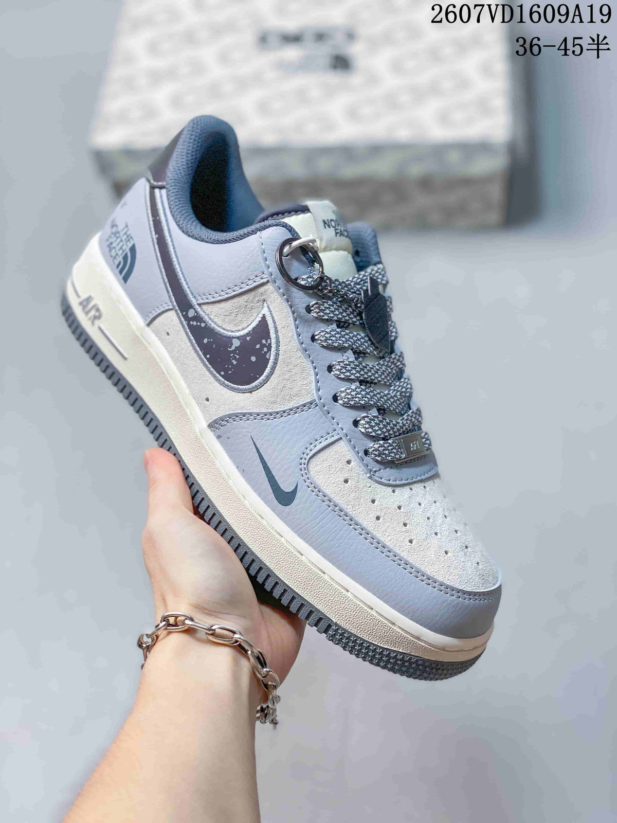 Nike Air Force 1 Low North Face Blue Gray Sneakers