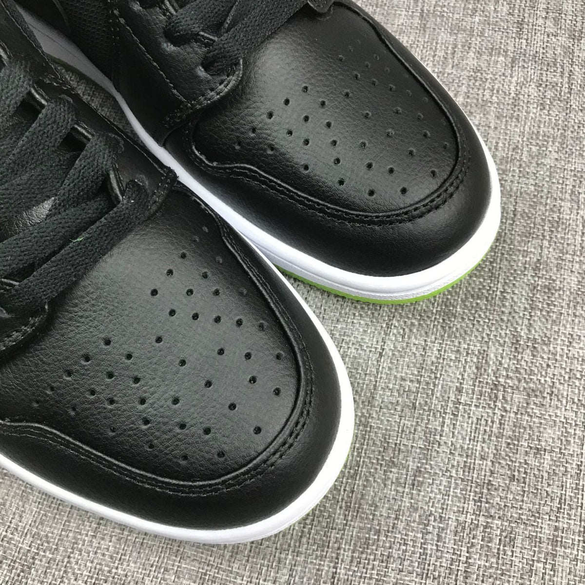 Jordan 1 High Strap Black and Fluorescent Green Sneaker 364770-007