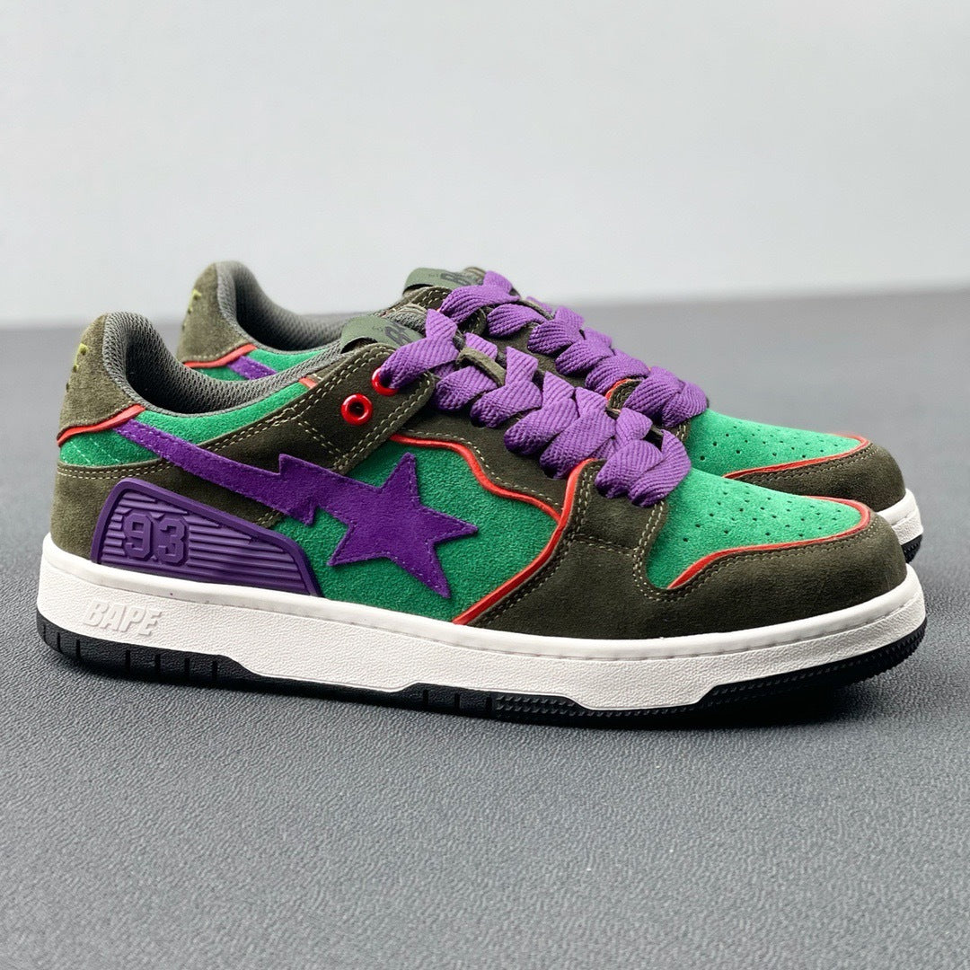 BAPE SK8 Sta Sneakers Green and Purple