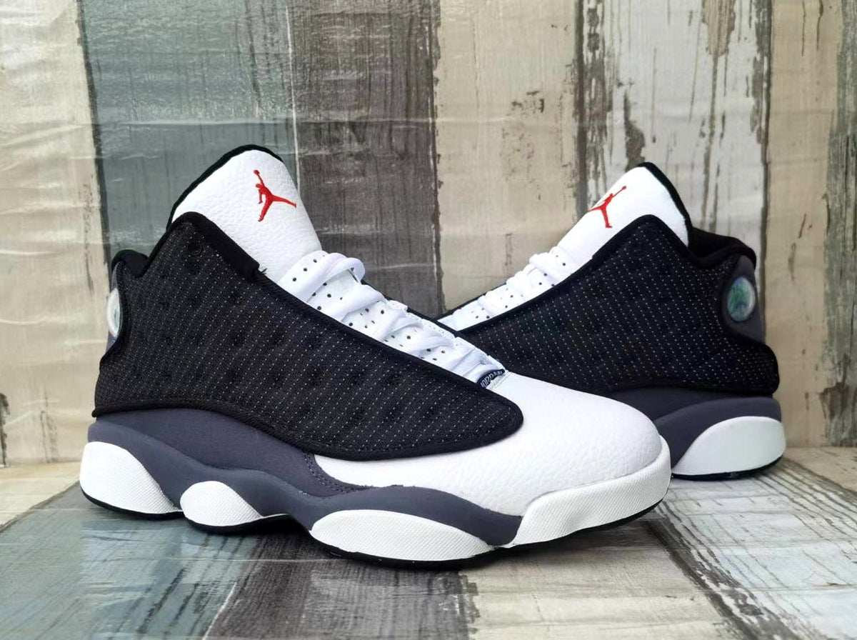 Jordan 13 White, Black and Grey Sneakers