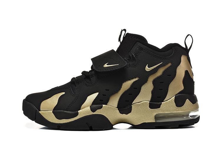 Nike Air More Uptempo Low Black and Gold Sneakers