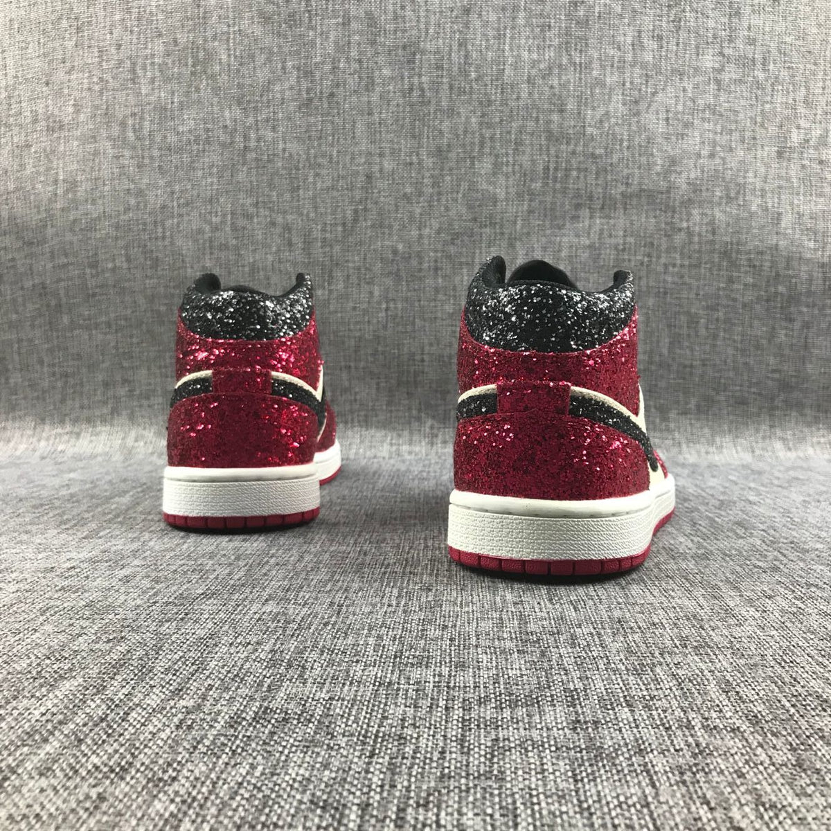 Air Jordan 1 Mid Chicago Starfish Sneakers, Red and Black