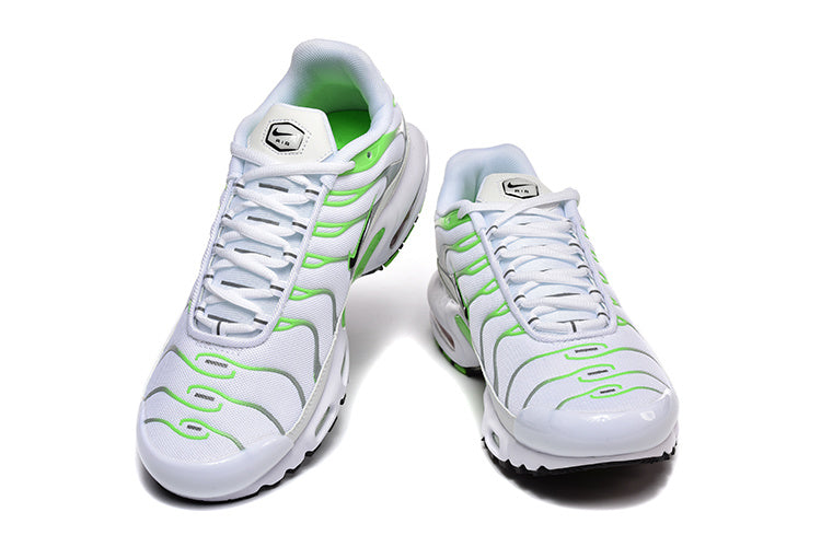 Nike Air Max Plus White and Volt Sneakers