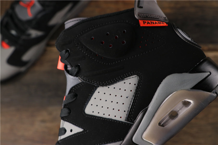 Air Jordan 6 Paris Sneakers in Black, Grey and Bright Red