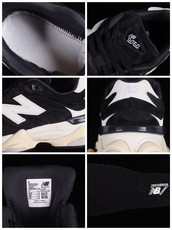 New Balance 9060 U9060AAA Black and White Sneakers