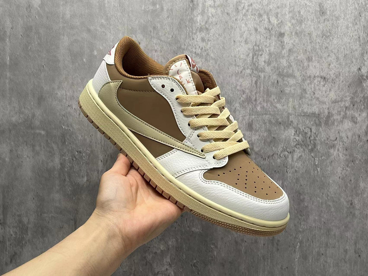 Jordan 1 Low Travis Scott Mocha Pink Sneakers