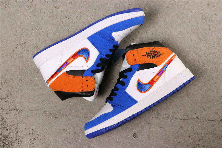 Jordan 1 High Blue Orange White Sneakers 852542-146