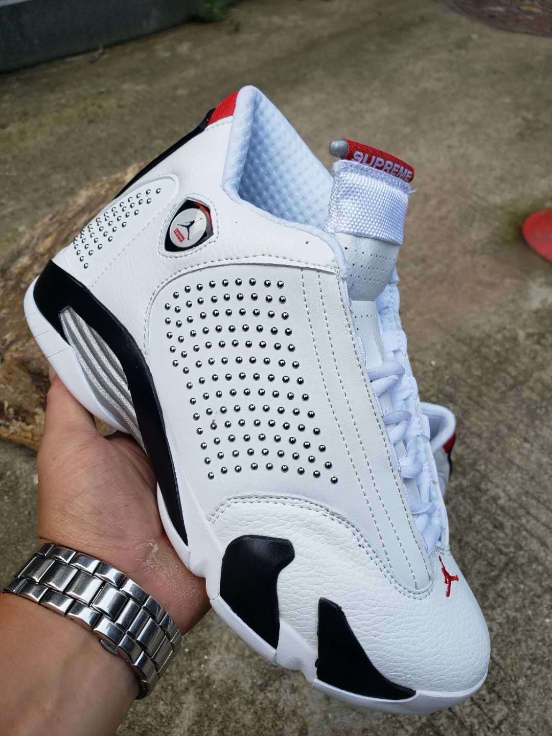 Air Jordan 14 Supreme-Style Sneakers in Black and Blue
