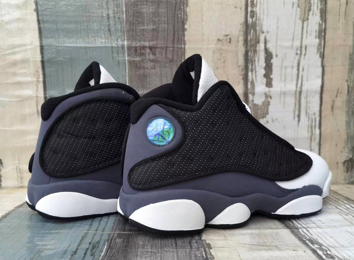 Jordan 13 White, Black and Grey Sneakers