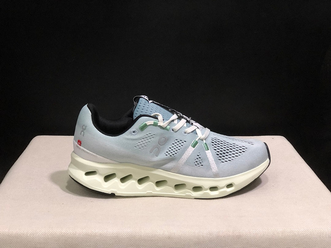 On Cloudsurfer Running Shoes in Mineral and Aloe