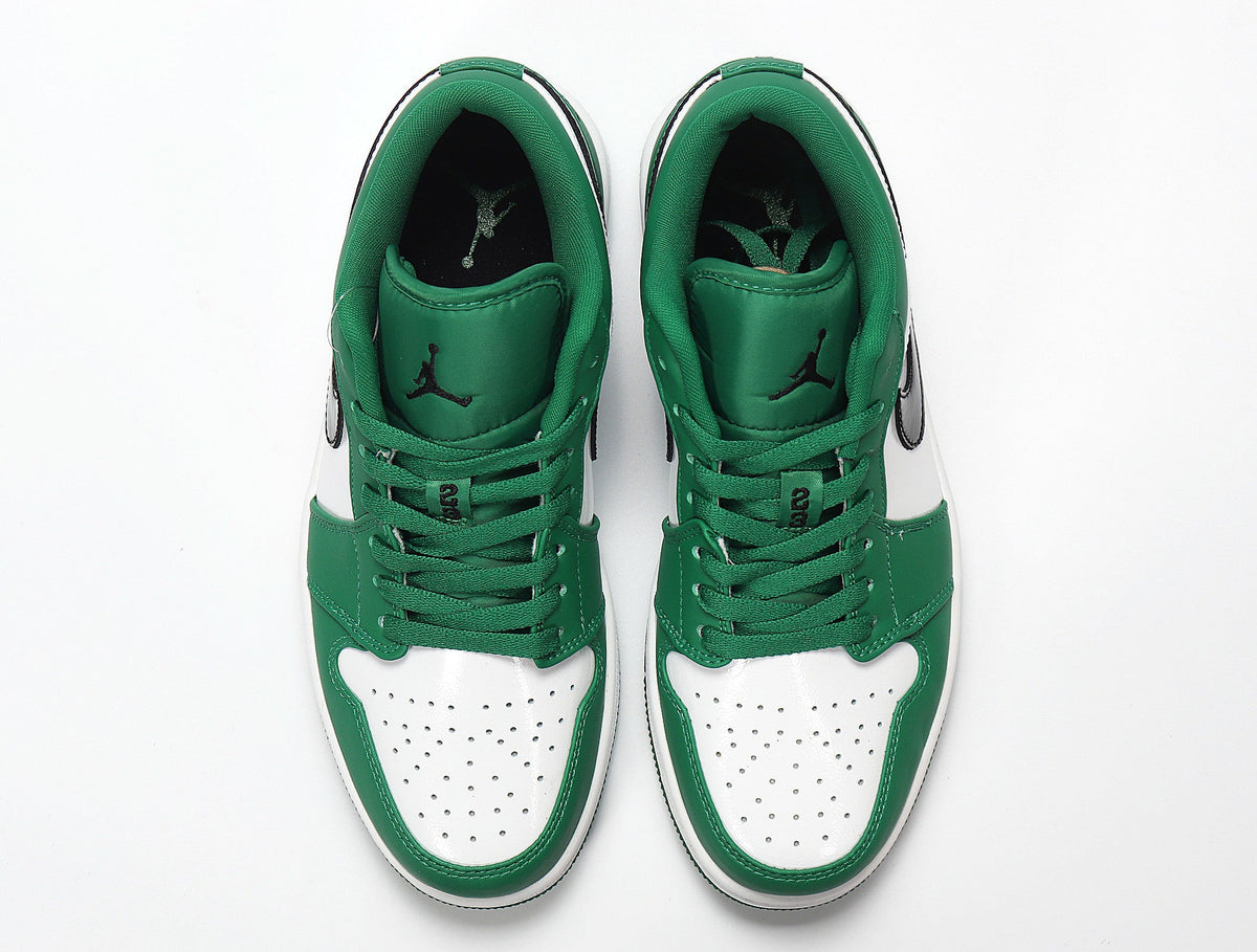 Jordan 1 Low White and Green Sneakers 553558-301