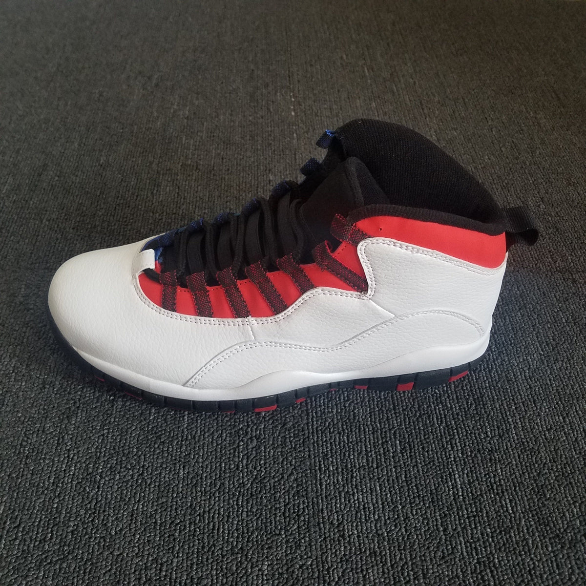 Air Jordan 10 Mismatch High-Top Sneakers White Red Blue