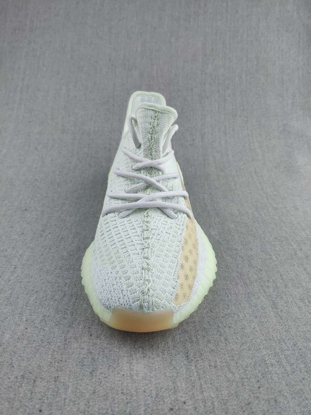 Yeezy 350 V2 Knit Sneakers in White and Tan