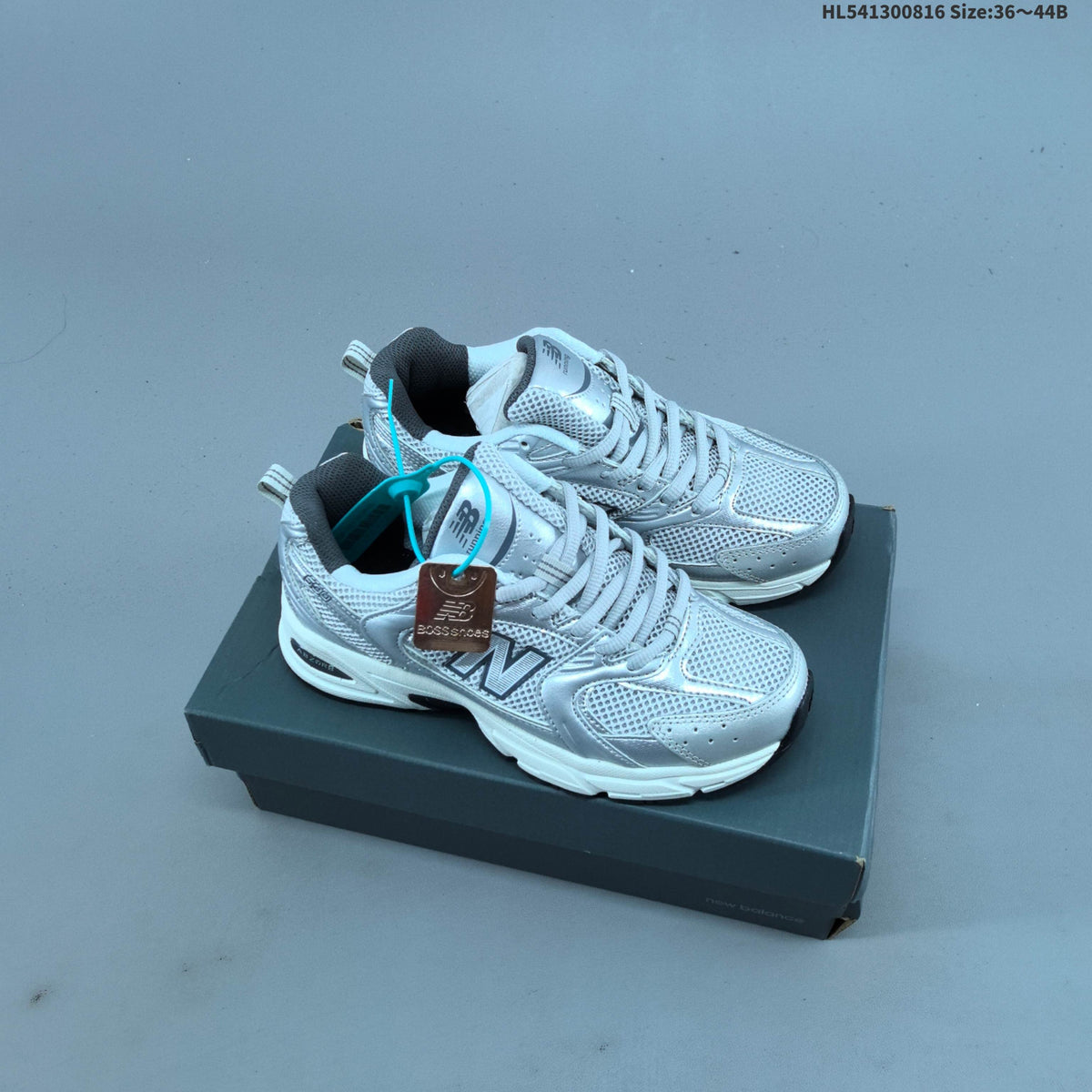 New Balance 530-Style Mesh Sneakers in White and Silver